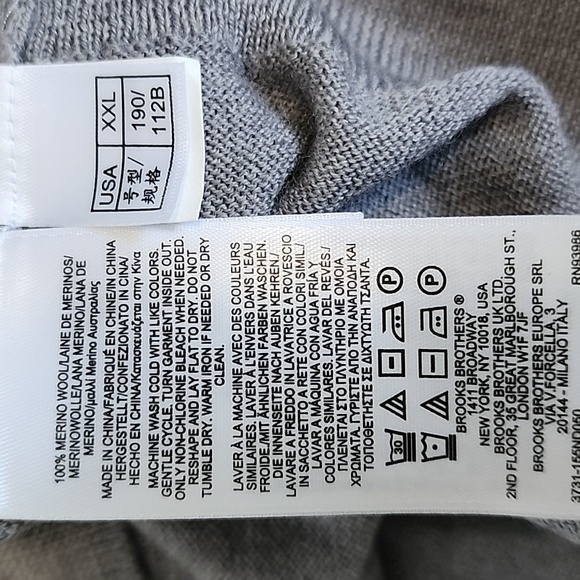 BROOKS BROTHERS MERINO WOOL VEST/ SIZE XXL NWOT - Picture 5 of 12